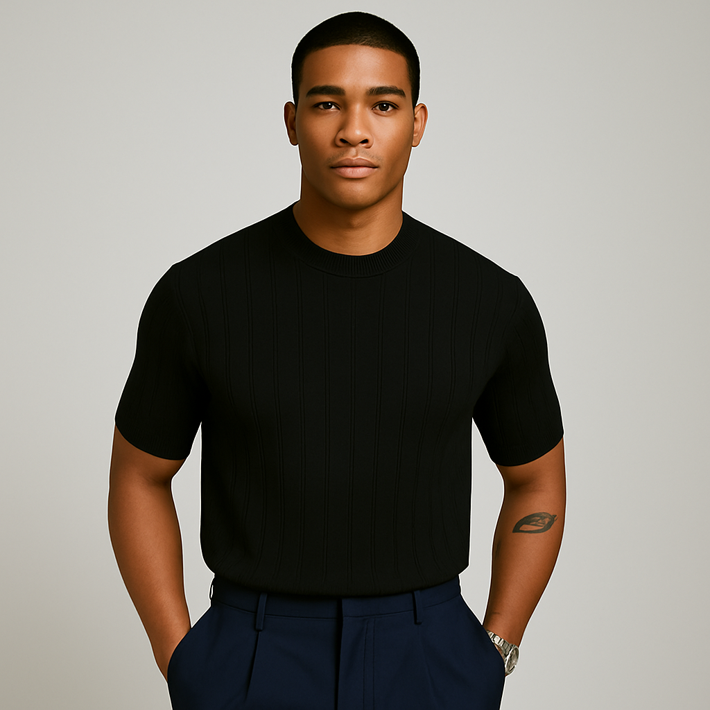 "NOVA" RIbbed Knit Tee