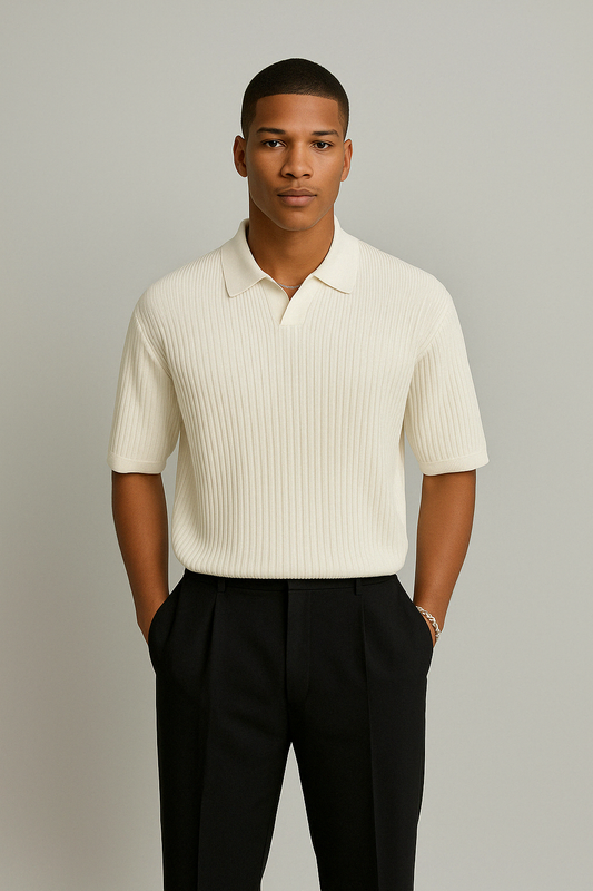"CAELUM" Ribbed Polo